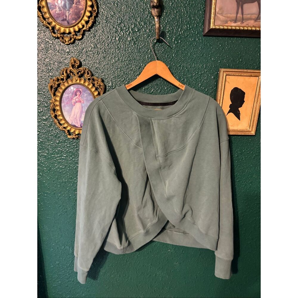 Lululemon Women’s Medium Sage Lunar New Year Sueded Terry Front Overlap Pullover